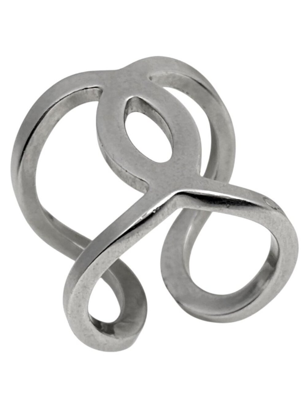 Chanel Ring CC Logo Metal Silver